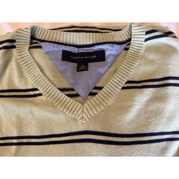 New with Tag  Tommy‎ Hilfiger Men's Long Sleeve Stripes SweaterGreen XL - Picture 7 of 7